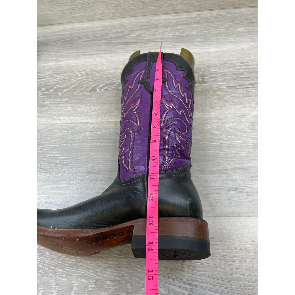 Lucchese Purple and Black Western Heeled Boots - Picture 8 of 14